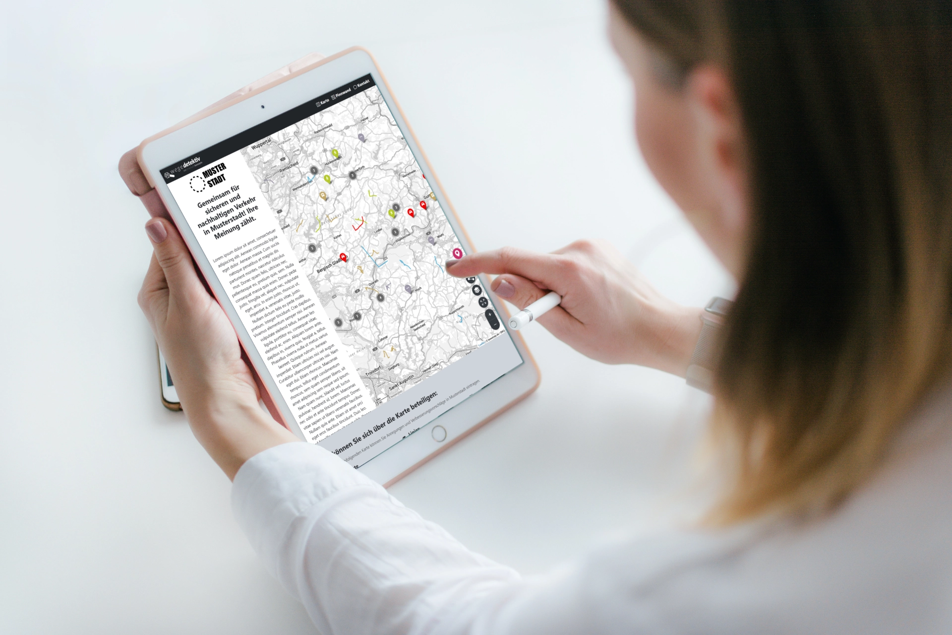 Wegedetektiv auf Tablet